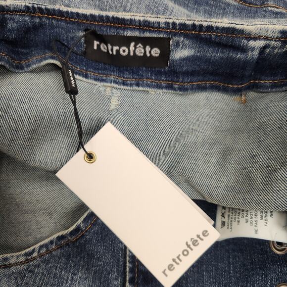 Retrofete Willa Low Rise Skirt in Light Rip Tide Blue Denim Size Small NWT - Picture 6 of 9